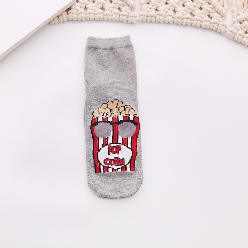 Cartoon Food Sweet Cattle Hamburg Coke Female Socks Cute Fashion Pattern Cotton Socks